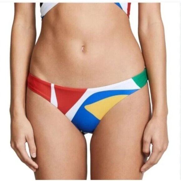 Mara Hoffman XS ZOA Crimson Colorblock Swim Bottom UPF 50+ Red‎ Multi NWT 9292 - Picture 1 of 15